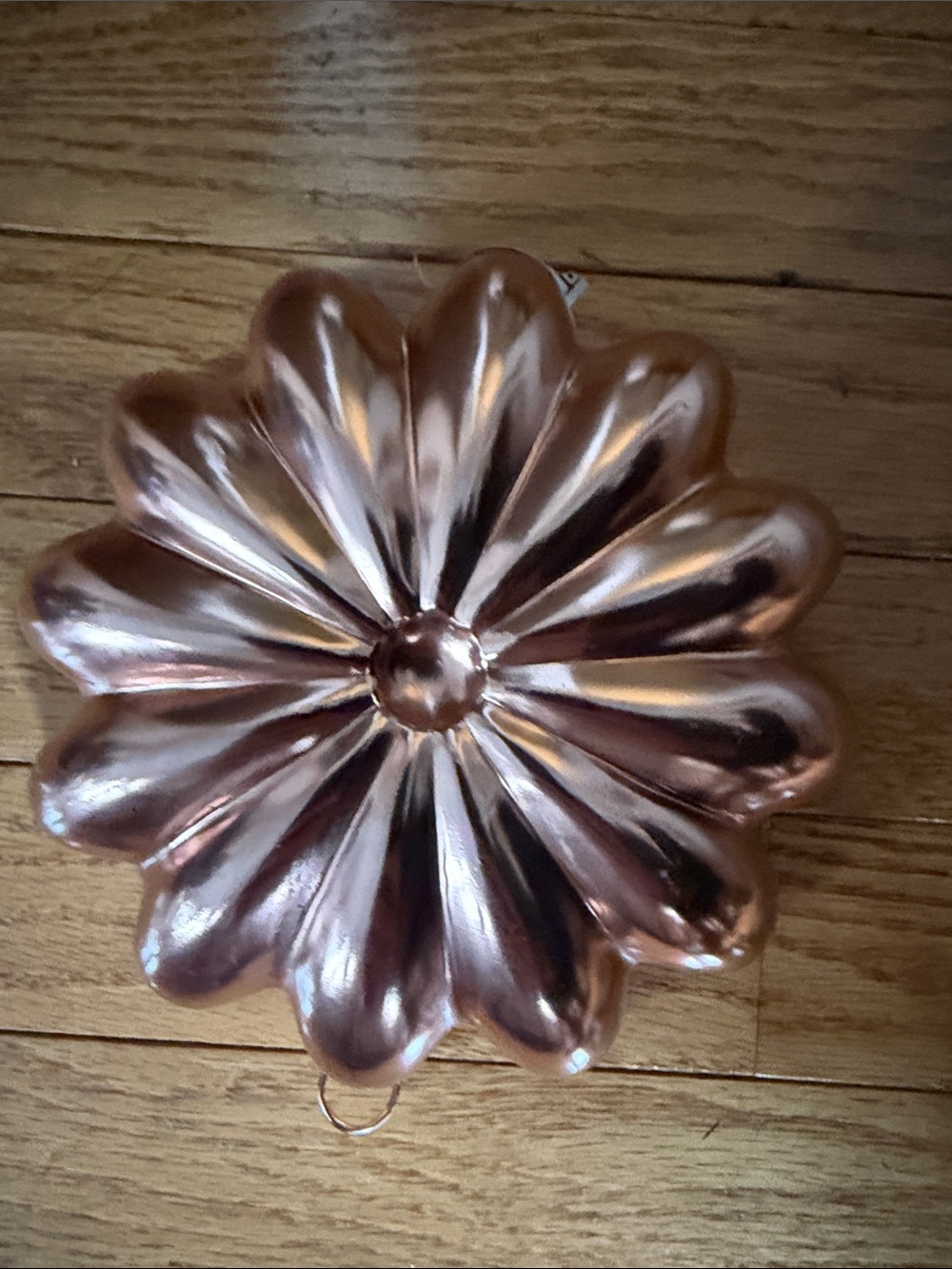 Vintage Copper Cake Jello Mold Round Fluted 3 1/2 Cups 6.75" x 3" Baking Pan EUC